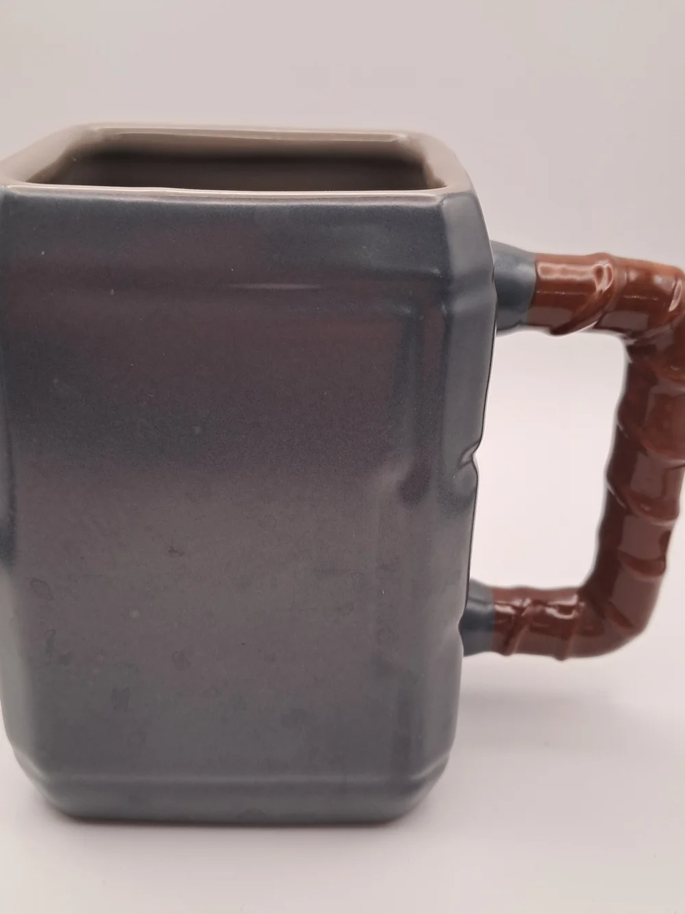 Disney Store Marvel Thor Hammer Mjolnir Molded Ceramic Coffee Mug 3D Square